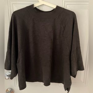 Grey mock neck cropped shirt